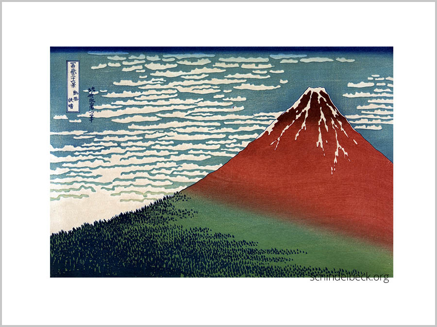 Hokusai Red Fuji japanischer Holzschnitt Reproduktion